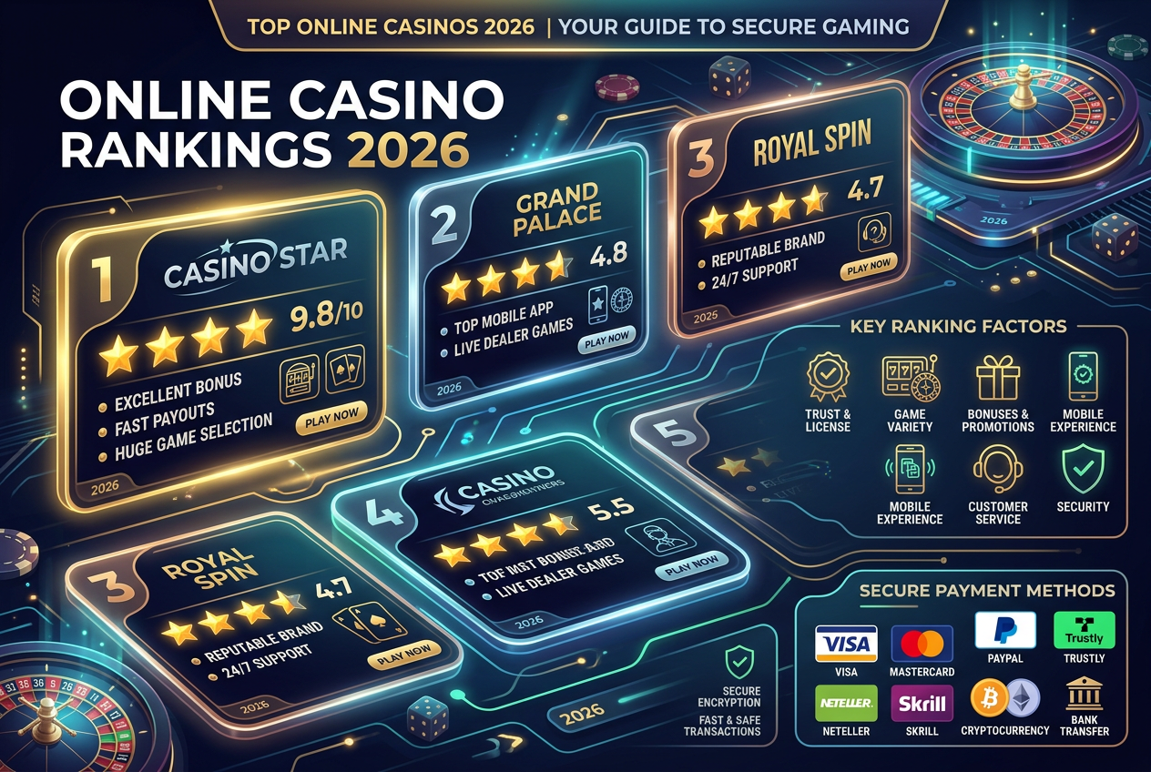 Profesjonalna infografika rankingu kasyn 2026