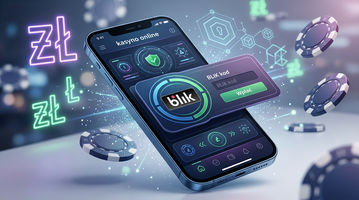 Futurystyczny koncept płatności BLIK w kasynie online 2026